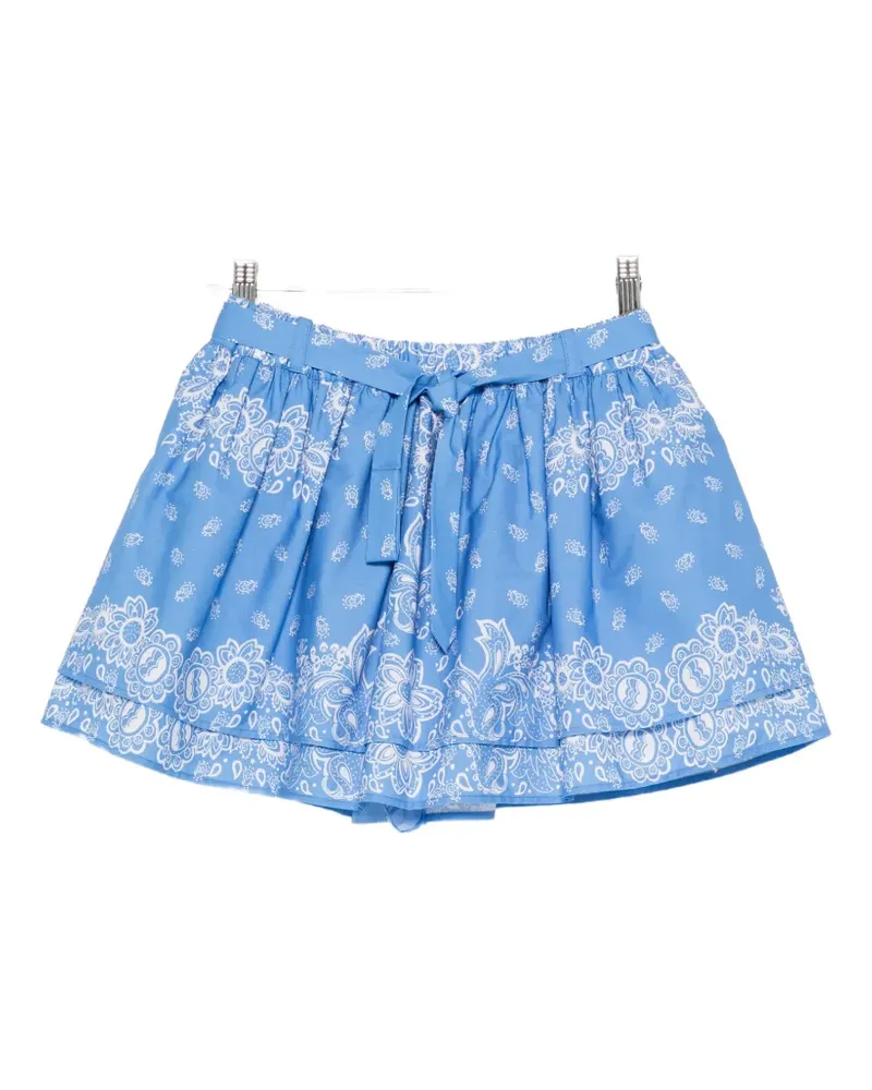 Maje bandana-print tiered short - Blau Blau