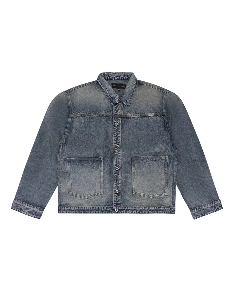 WHO DECIDES WAR waxed denim jacket - Blau Blau
