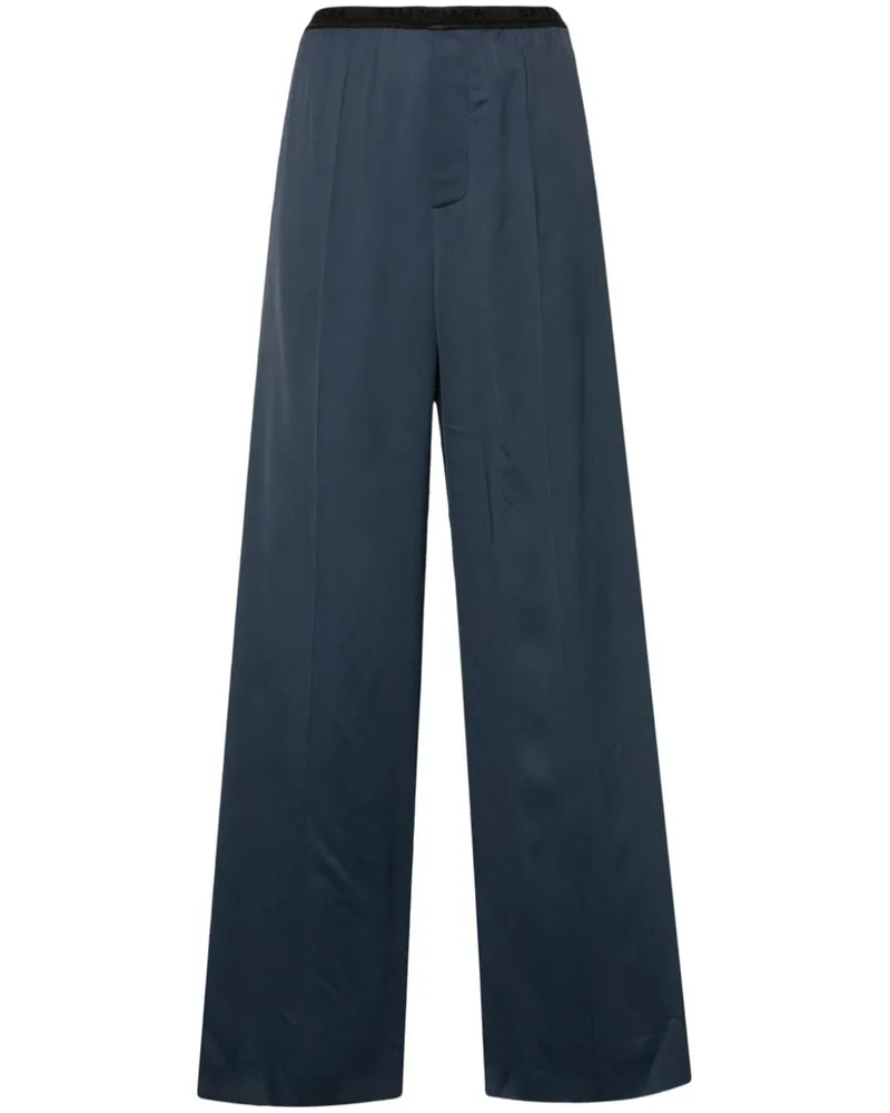 Balenciaga Gerade Hose mit Logo-Bund - Blau Blau