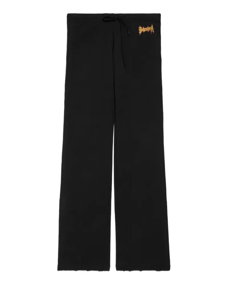 Balenciaga logo-embroidered drawstring track pants - Schwarz Schwarz