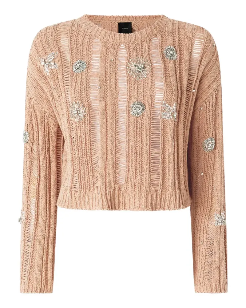 Pinko Verziertes Oberteil im Distressed-Look - Braun Braun