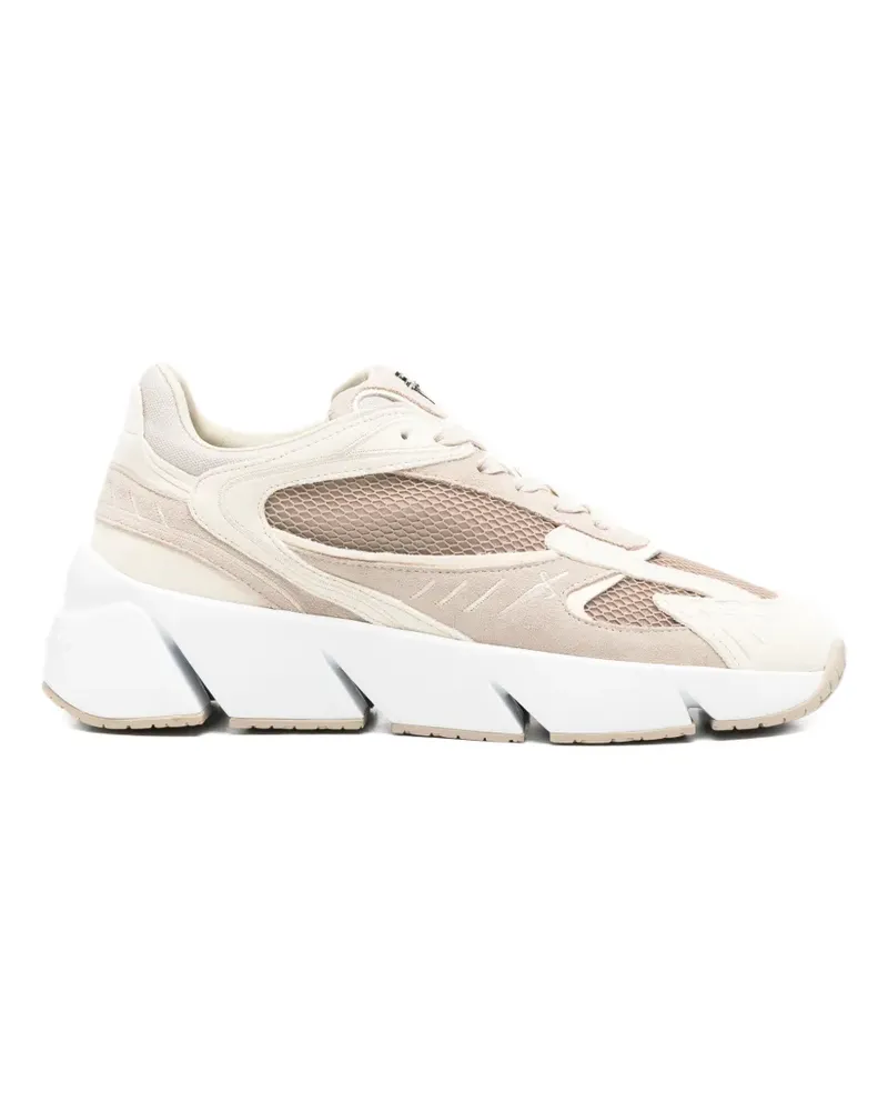 Cesare Paciotti mesh-panelled leather sneakers - Nude Nude