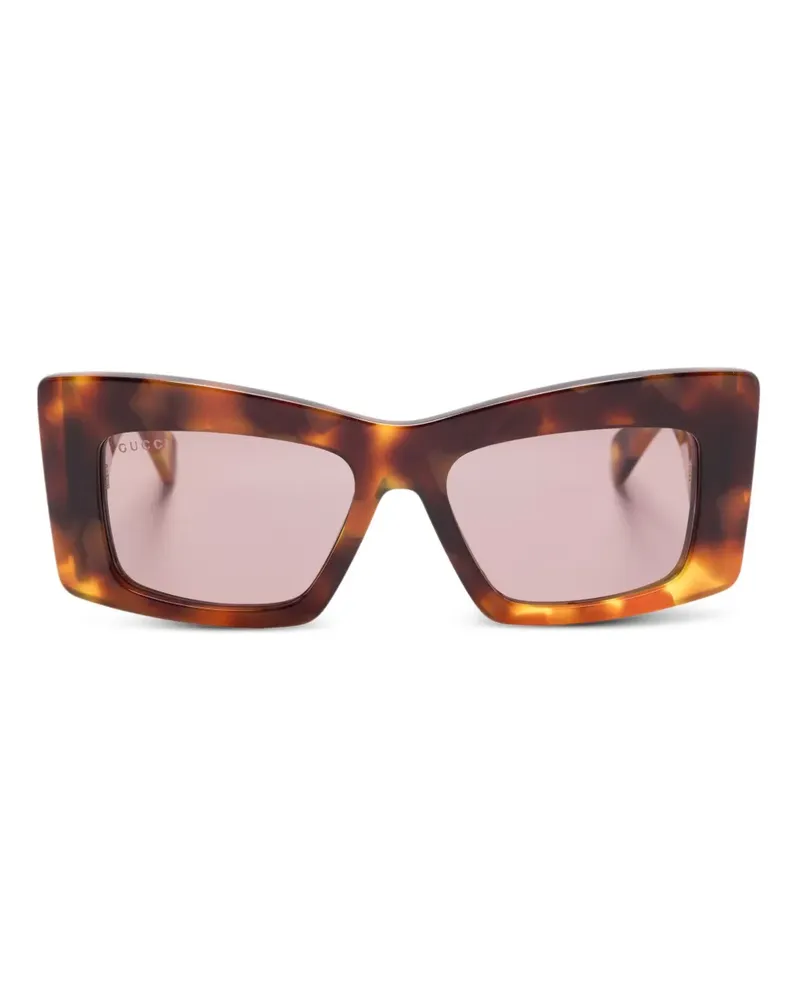 Gucci Sonnenbrille mit eckigem Gestell - Braun Braun