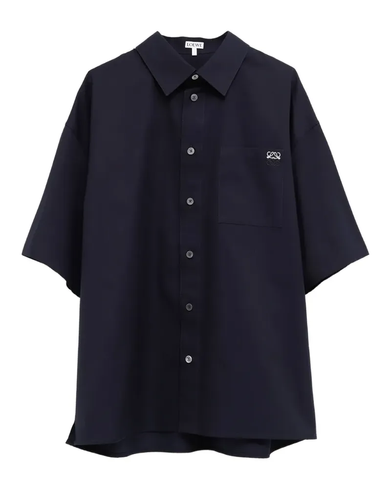 Loewe Anagram-embroidered short-sleeve shirt - Blau Blau