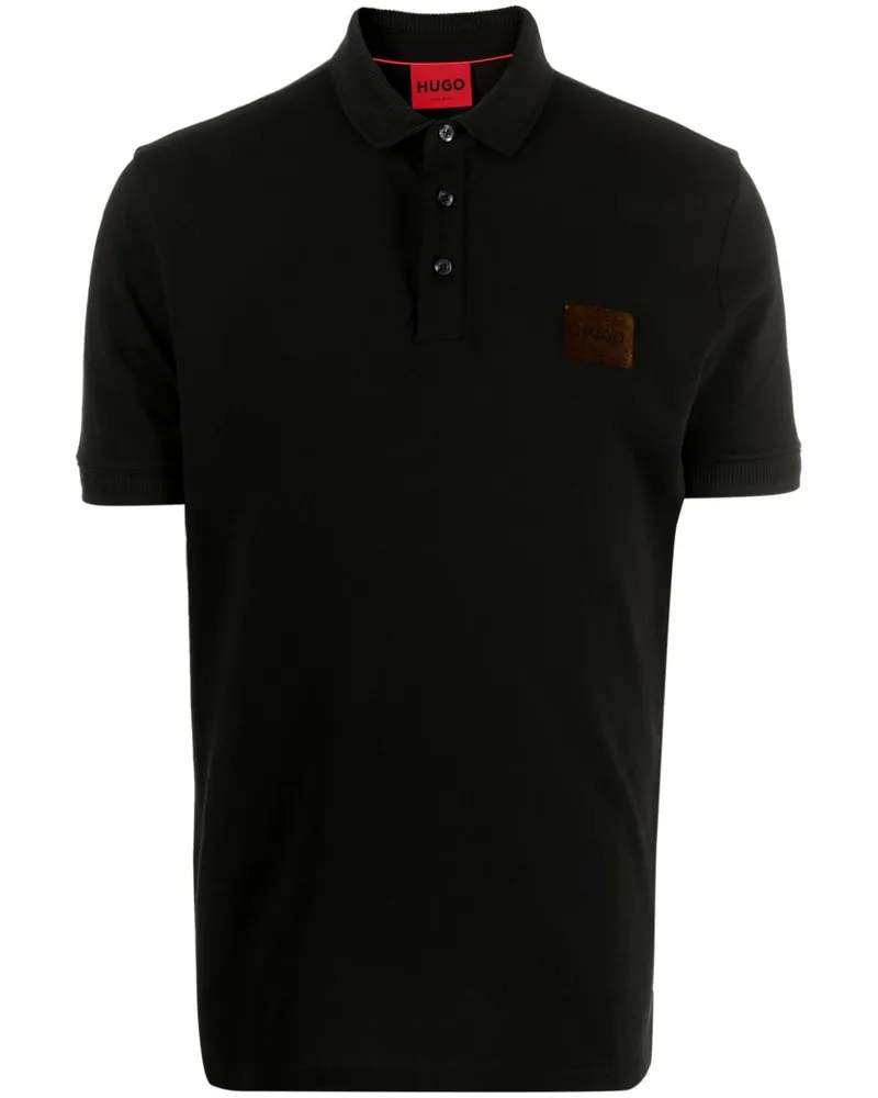 HUGO BOSS Poloshirt mit Logo-Applikation - Schwarz Schwarz