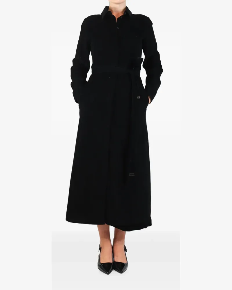 Max Mara belted corduroy shirt maxi dress - Schwarz Schwarz