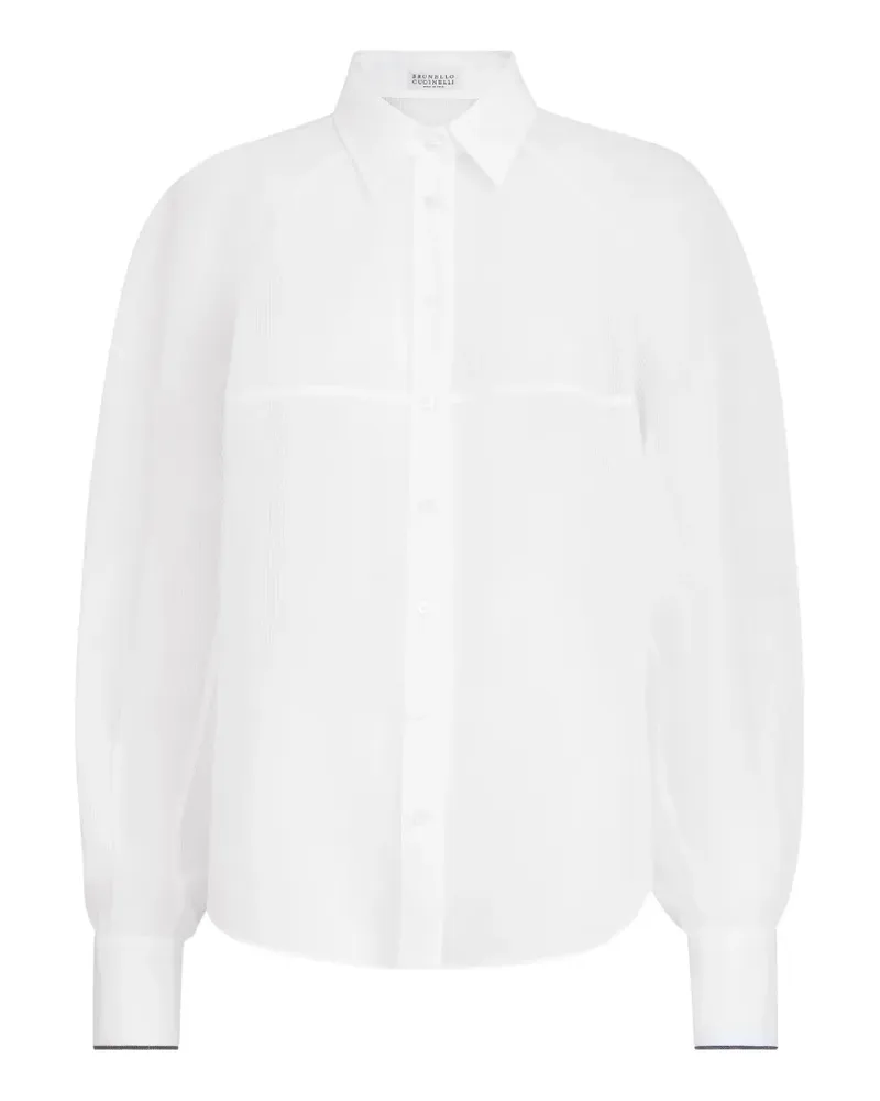 Brunello Cucinelli striped monili cotton shirt - Weiß Weiß