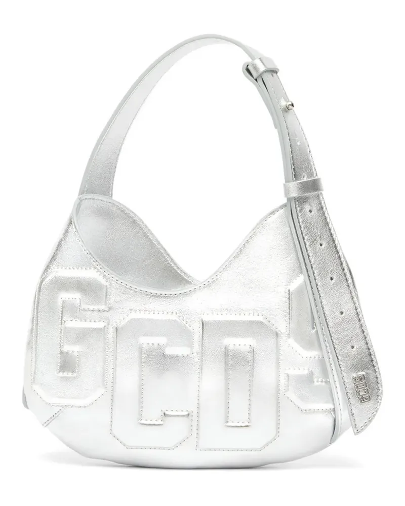 GCDS Schultertasche mit Logo-Patch - Silber Silber