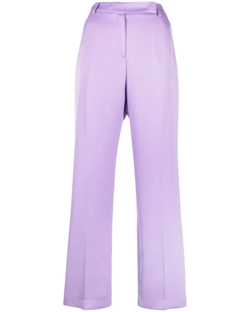 Hebe Studio High-Waist-Hose mit geradem Bein - Violett Violett