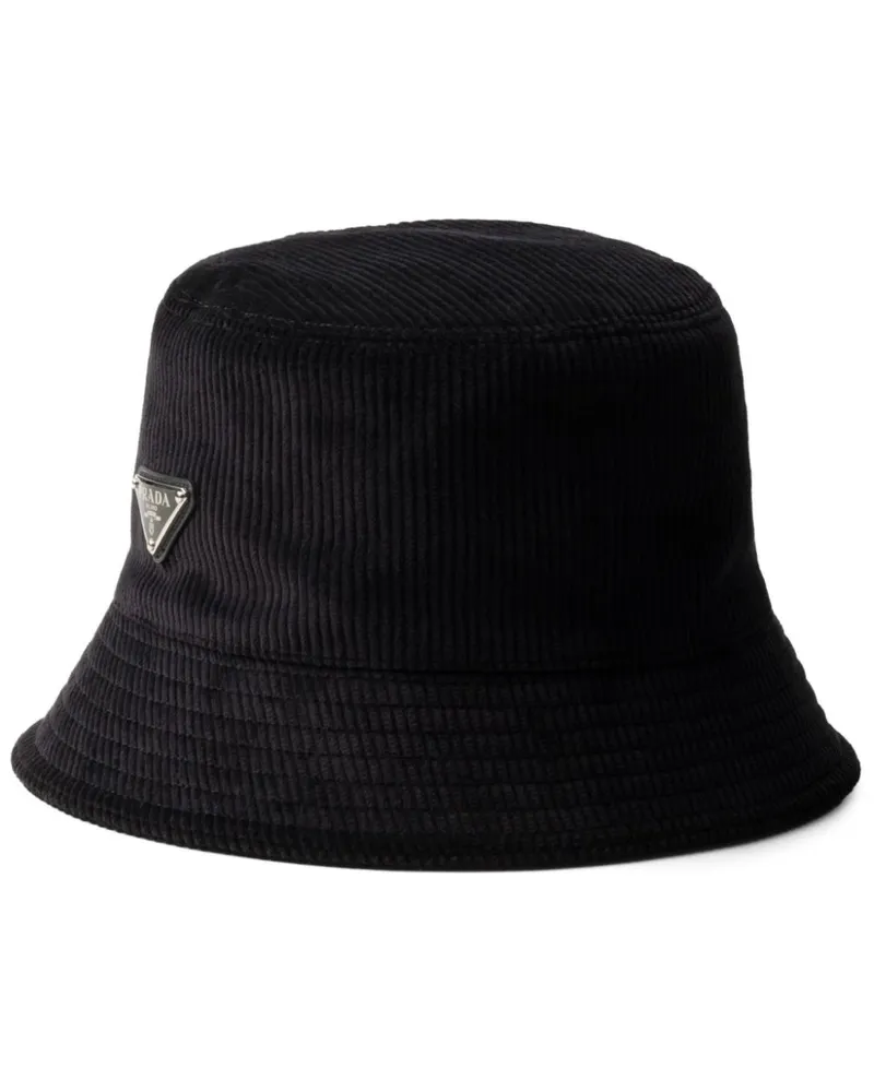 Prada Fischerhut aus Cord - Schwarz Schwarz