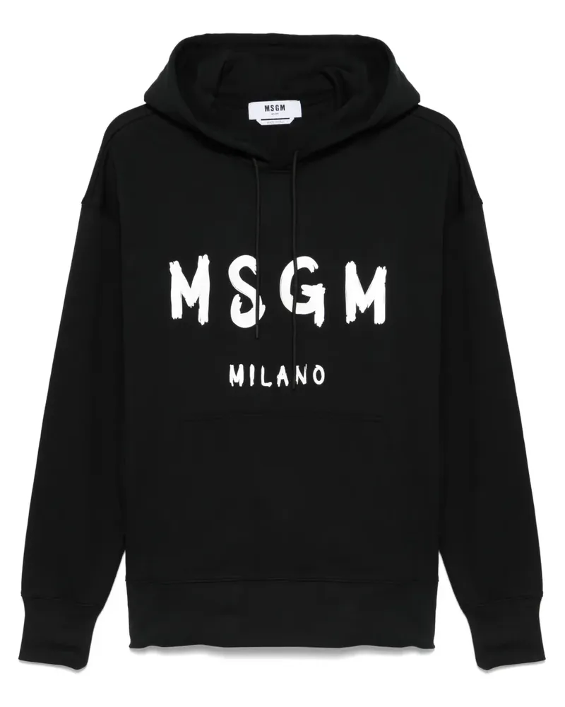 MSGM Hoodie mit Logo-Print - Schwarz Schwarz