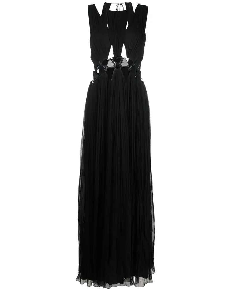 Alberta Ferretti Neckholder-Midikleid mit Cut-Outs - Schwarz Schwarz