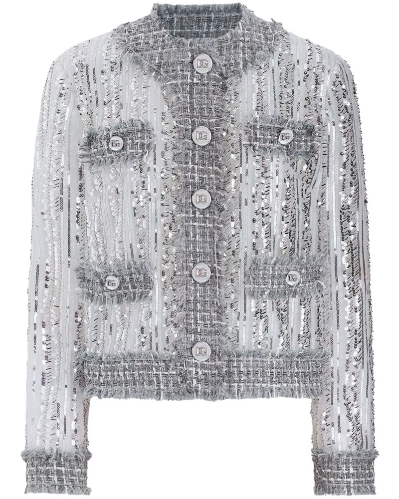 Dolce & Gabbana Jacke mit Pailletten - Silber Silber