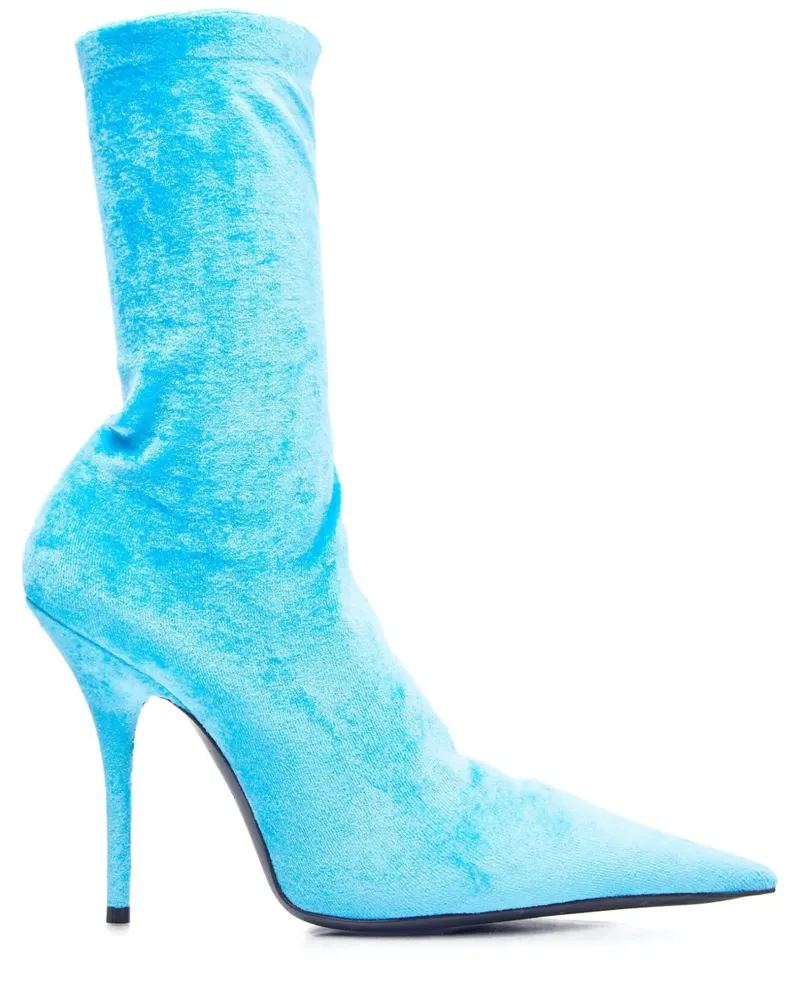 Balenciaga Stiefeletten aus Samt - Blau Blau