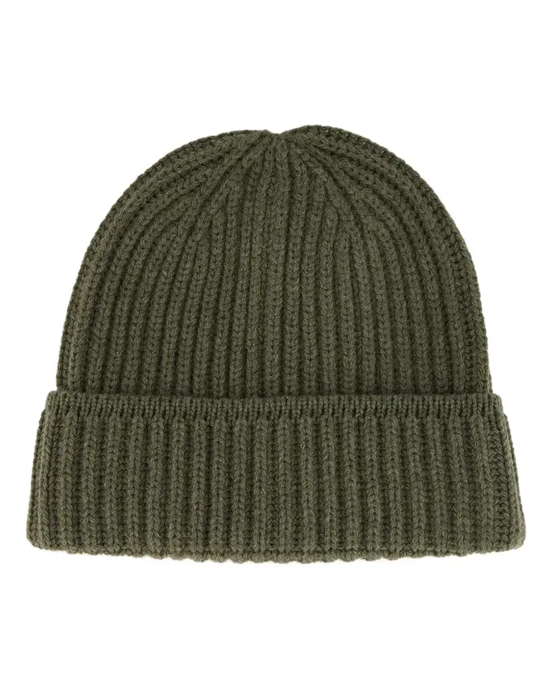 Piacenza Cashmere Gerippte Kaschmirbeanie - Grün Grün