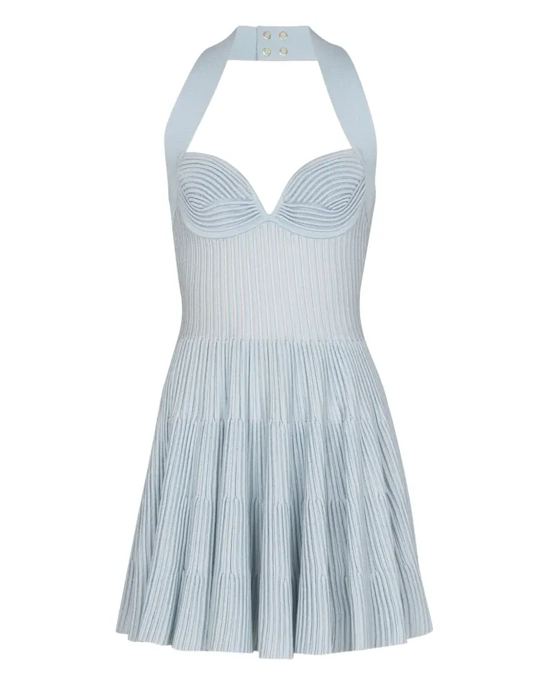 Balmain Gestricktes Minikleid in A-Linie - Blau Blau