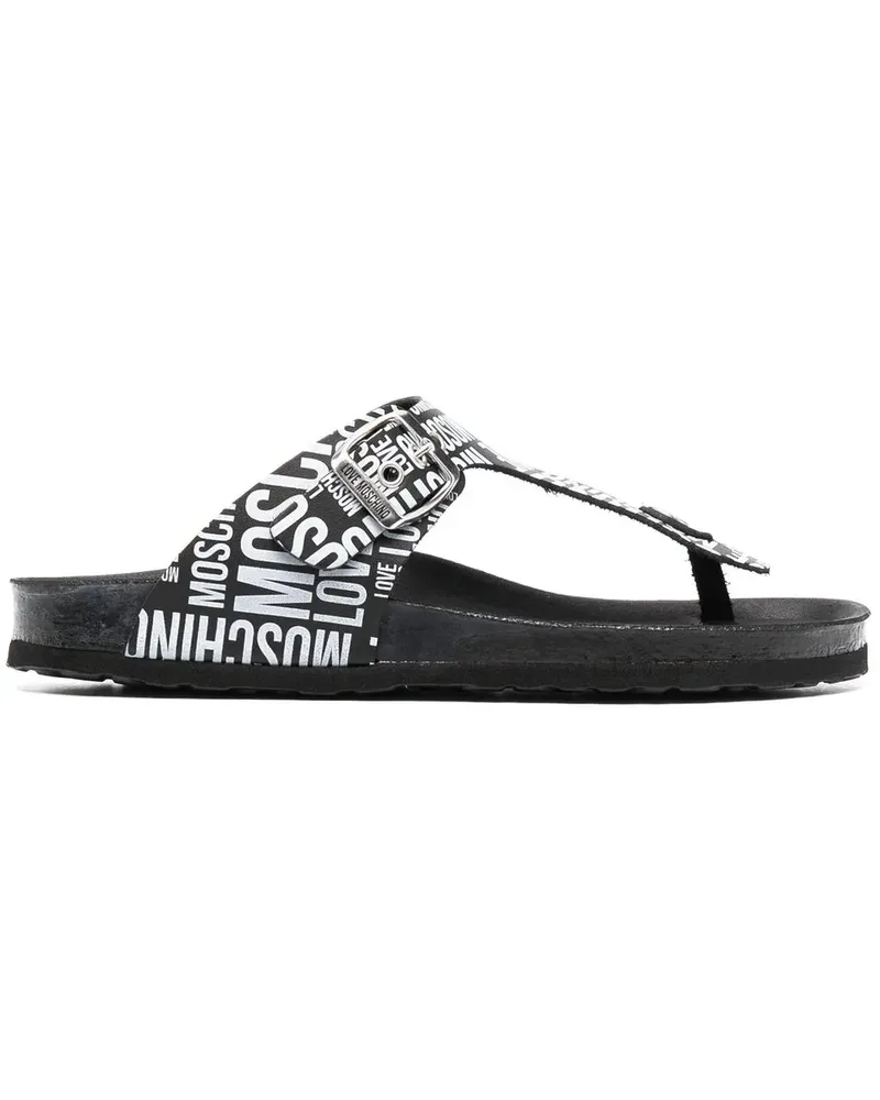 Moschino Sandalen mit Logo-Print - Schwarz Schwarz