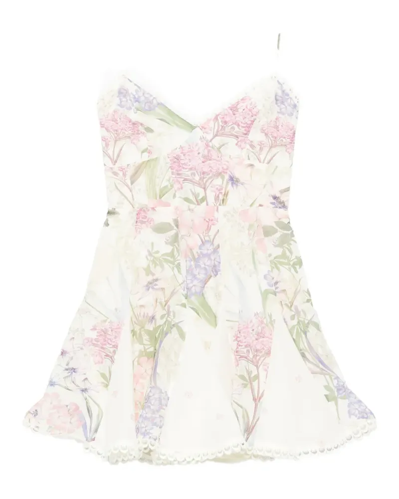 Charo Ruiz Marlene floral-print lace mini dress - Weiß Weiß