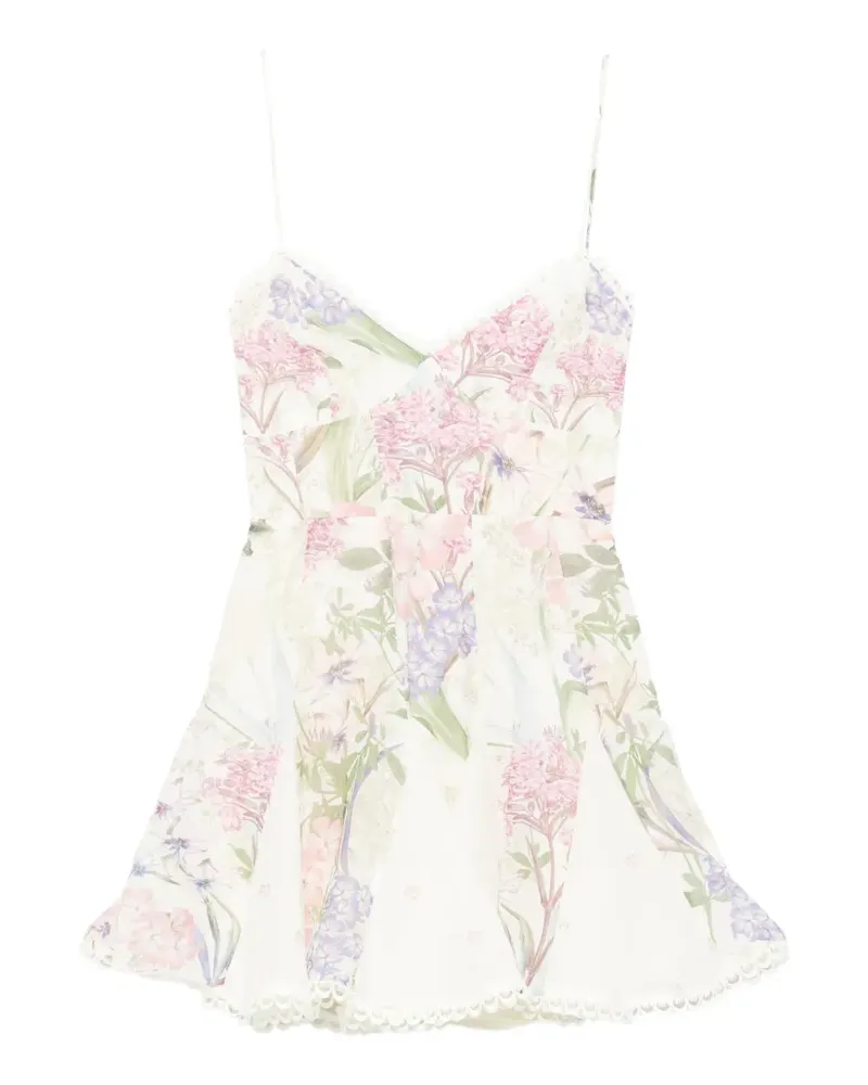 Charo Ruiz Marlene floral-print lace mini dress - Weiß Weiß