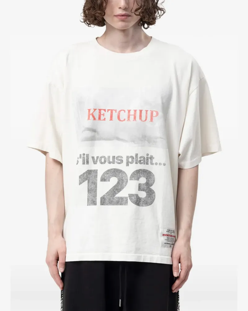 RRR123 Ketchup CVA T-Shirt aus Baumwolle mit Logo-Print - Nude Nude