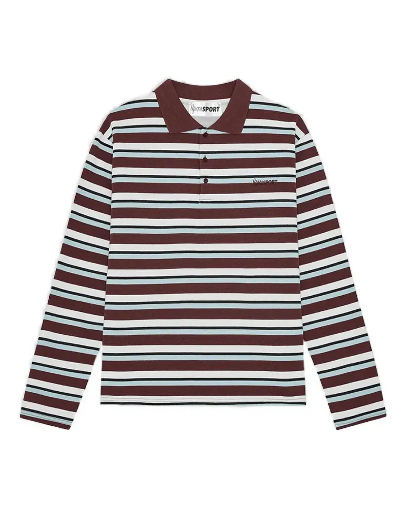 OpéraSPORT striped long-sleeve polo shirt - Braun Braun