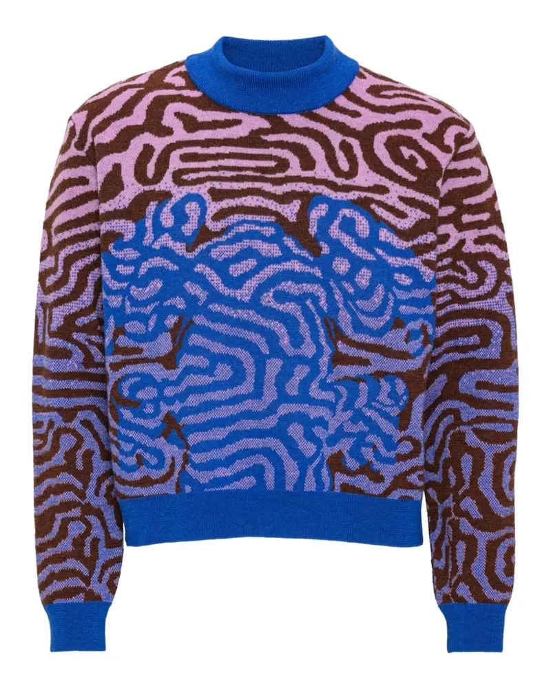 Henrik Vibskov Gestrickter Labyrinth Pullover - Blau Blau