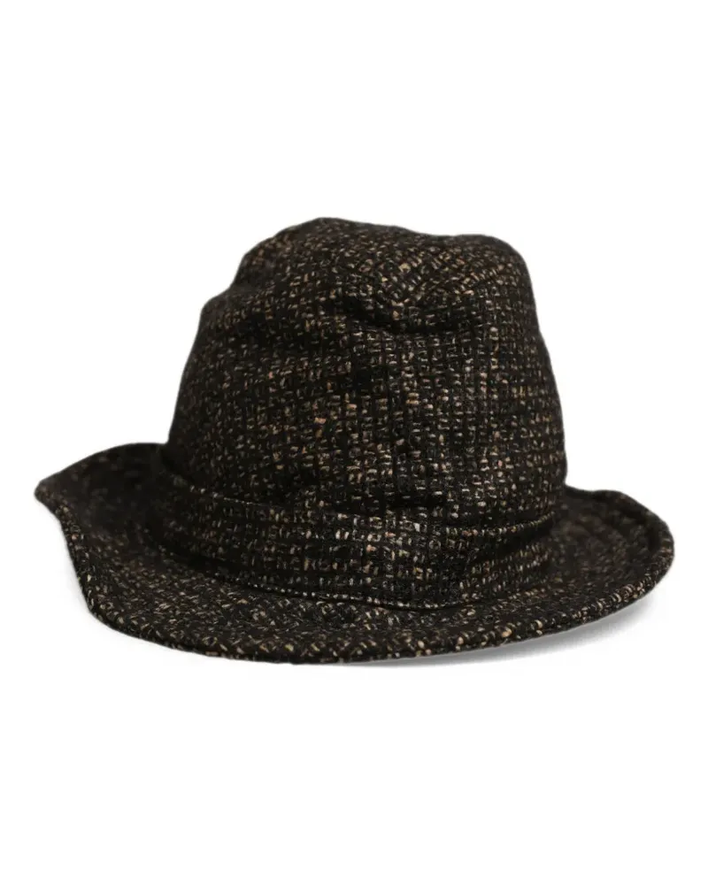 Dolce & Gabbana tweed fedora hat - Schwarz Schwarz