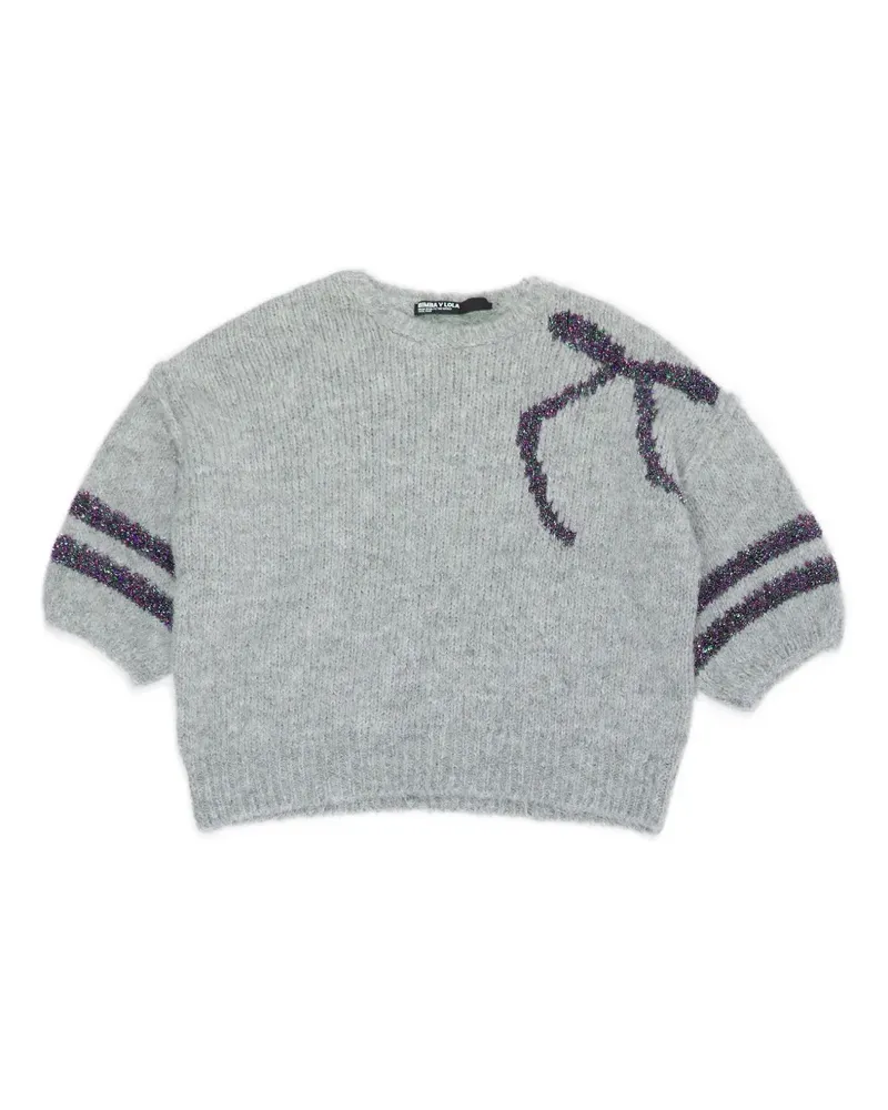 BIMBA Y LOLA Verzierter Pullover mit Streifen - Grau Grau