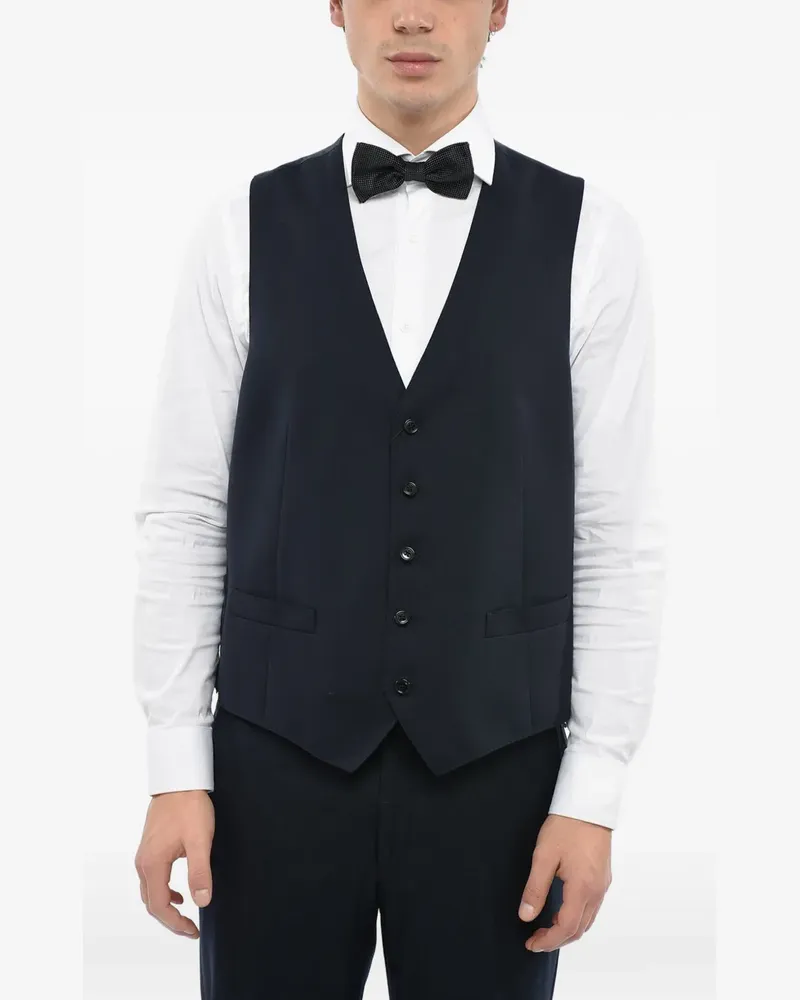 Corneliani single-breasted jetted-pocket waistcoat - Blau Blau