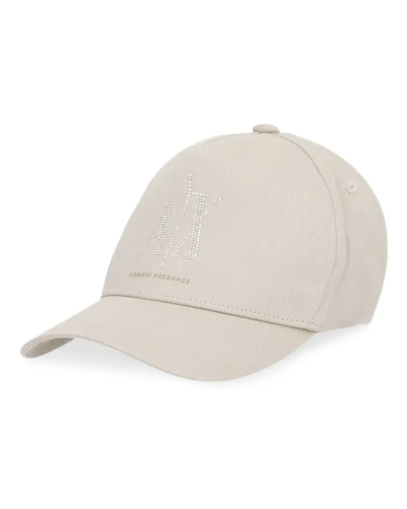 Armani Exchange rhinestone-embellished logo-print baseball cap - Nude Nude