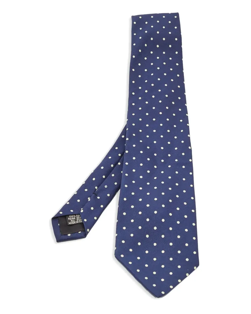 HUGO BOSS Pre-owned Seidenkrawatte mit Polka Dots - Blau Blau