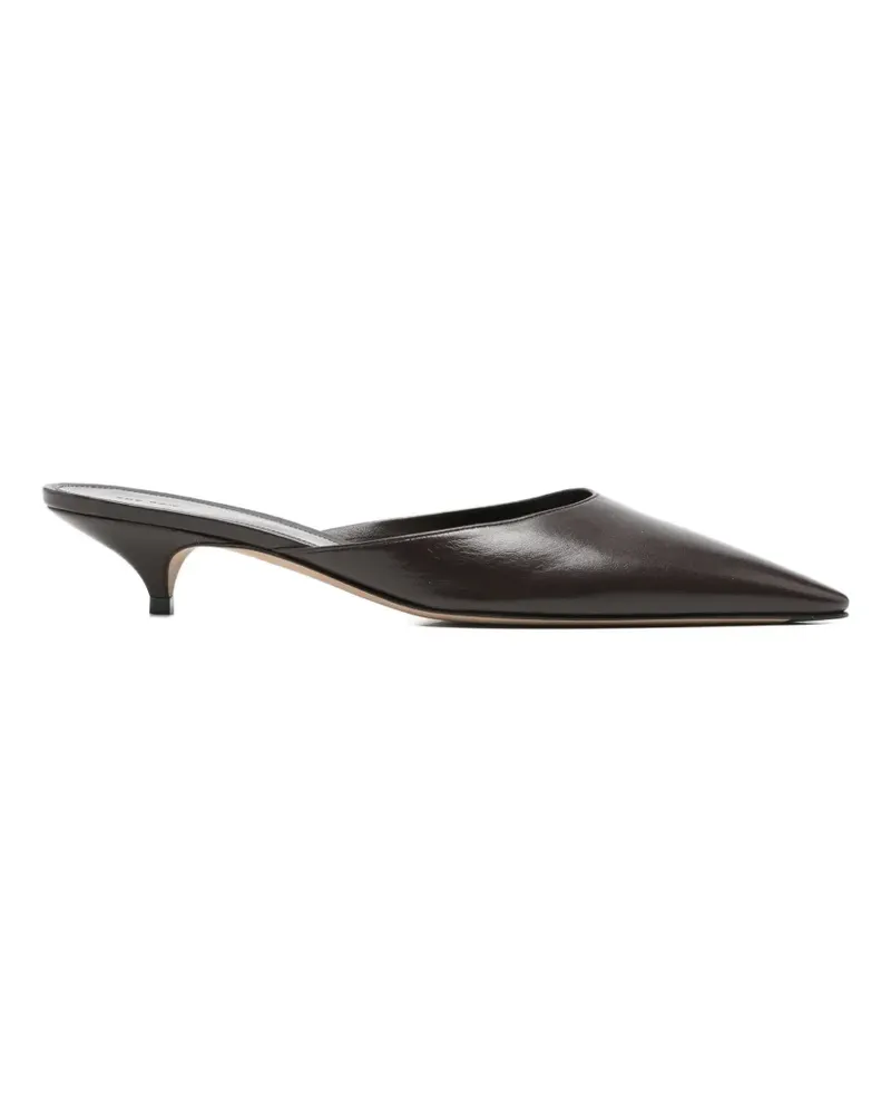 The Row pointed leather mules - Braun Braun