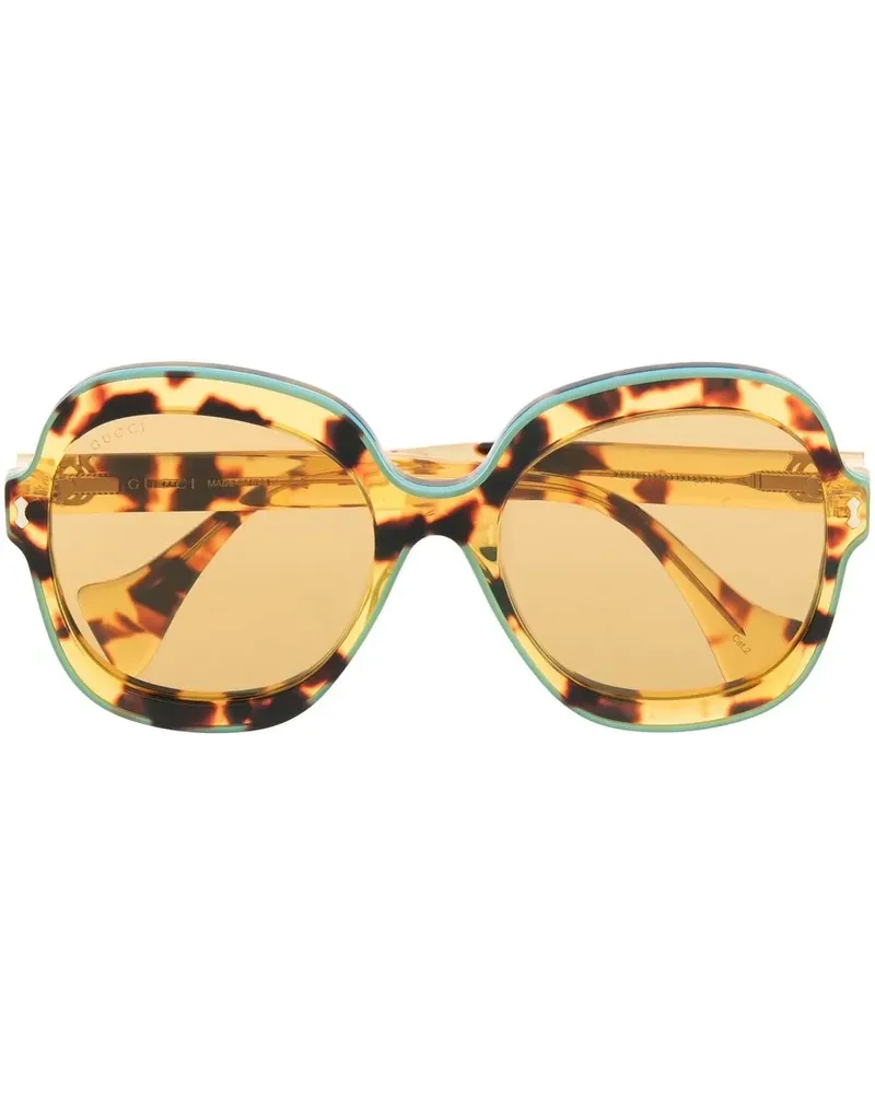 Gucci Oversized-Sonnenbrille in Schildpattoptik - Braun Braun