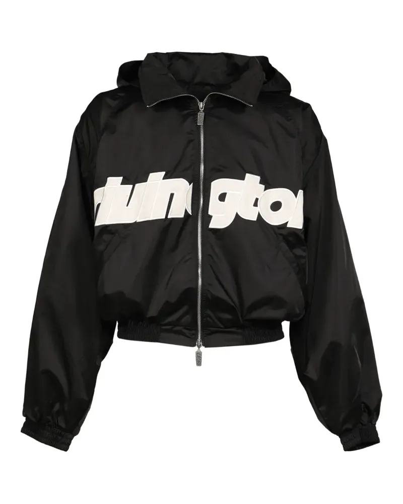 RRR123 Flagship Abbots logo-appliqué hooded jacket - Schwarz Schwarz