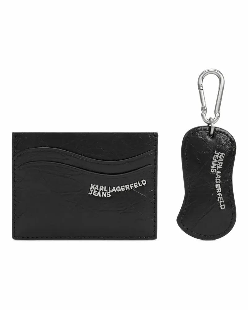 Karl Lagerfeld Wave Kartenetui und Schlüsselanhänger (2er-Set) - Schwarz Schwarz