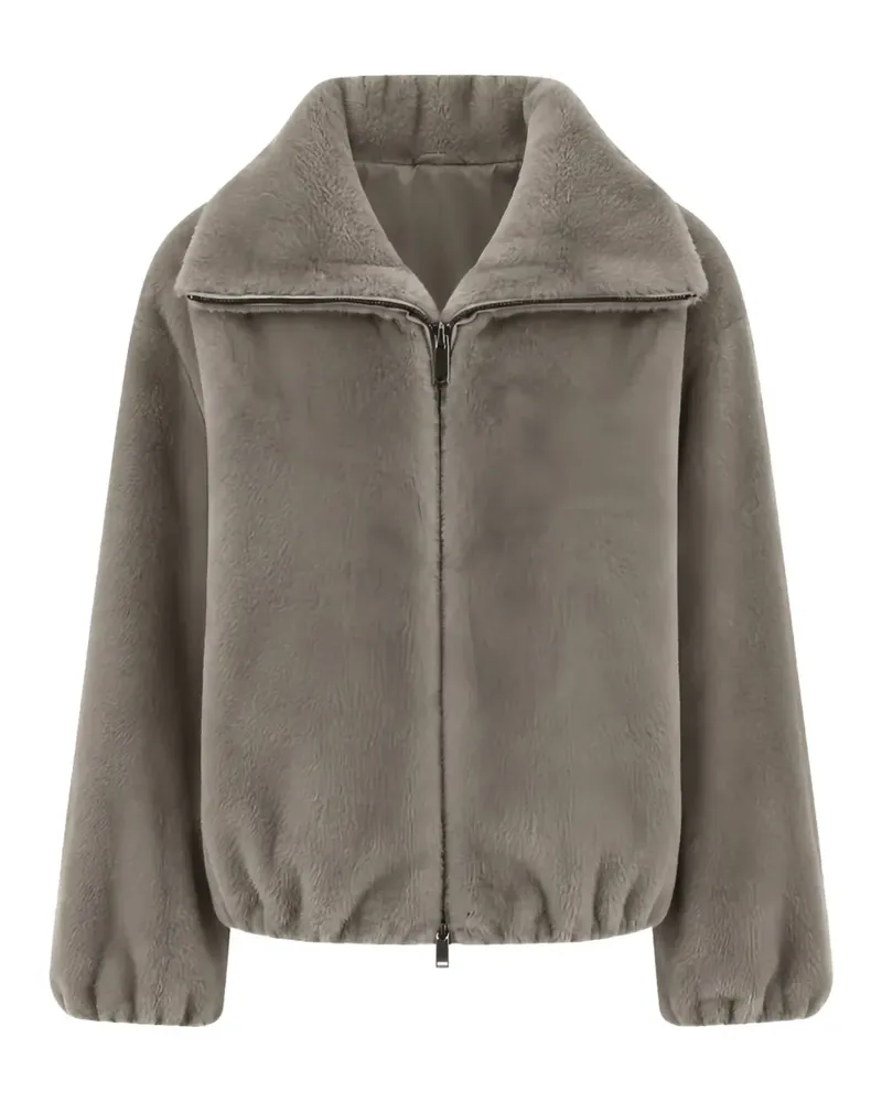 P.A.R.O.S.H. P.A.R.O H. faux-fur elasticated-hem jacket - Nude Nude