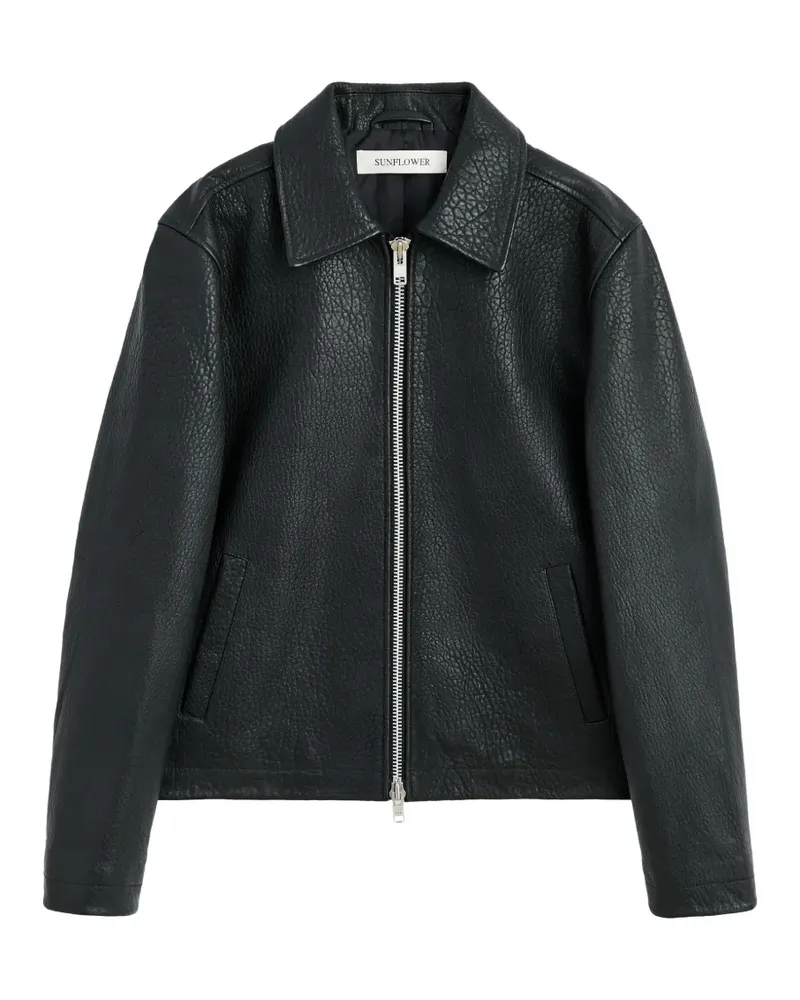 Sunflower grainy leather jacket - Schwarz Schwarz