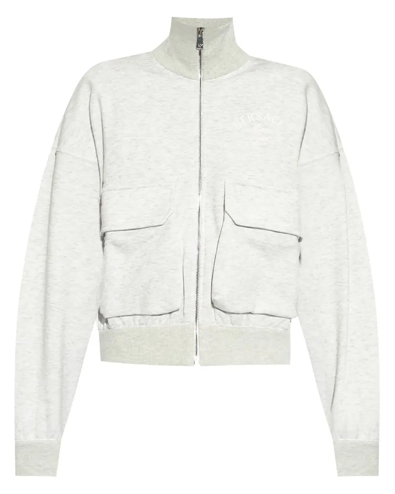 Versace Sweatshirt mit Reißverschluss Grau