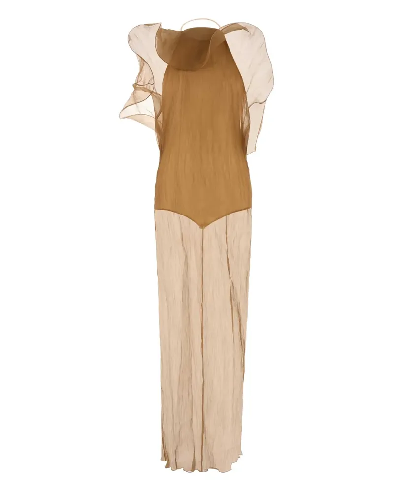 Magda Butrym Gerüschtes Krepp-Maxikleid - Nude Nude