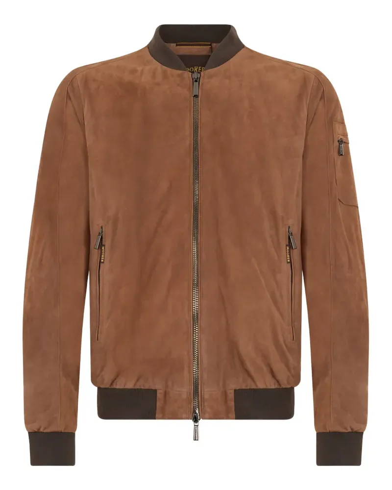 MOORER suede bomber jacket - Braun Braun