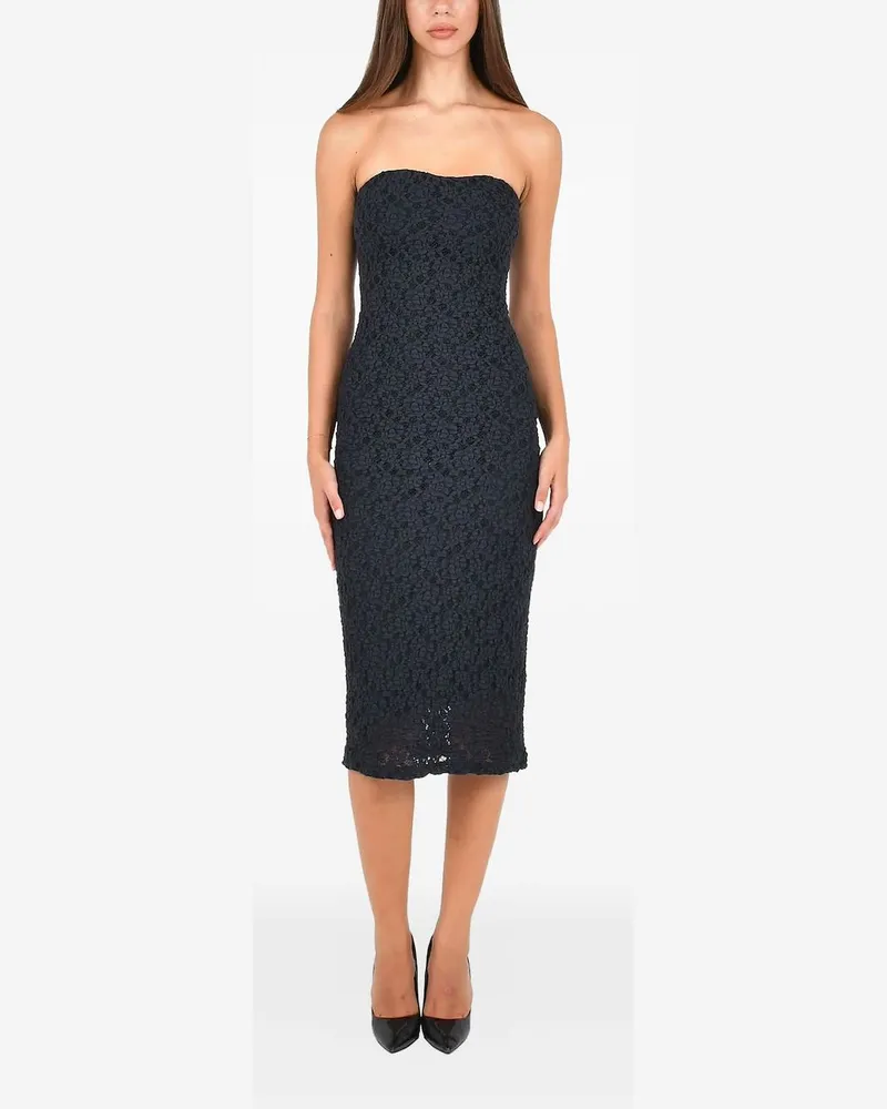 Max Mara strapless lace midi dress - Blau Blau
