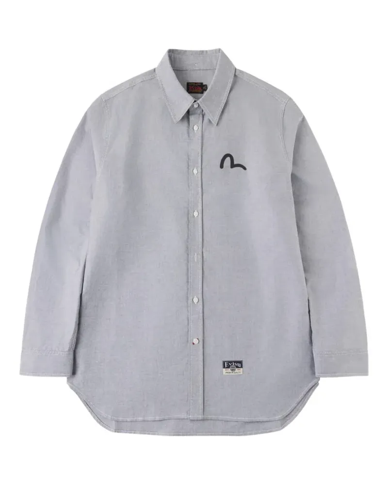 Evisu Seagull-print button-down shirt - Grau Grau