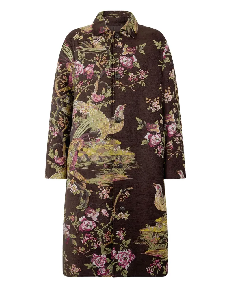 Roberto Cavalli Mantel aus Landschafts-Jacquard - Braun Braun