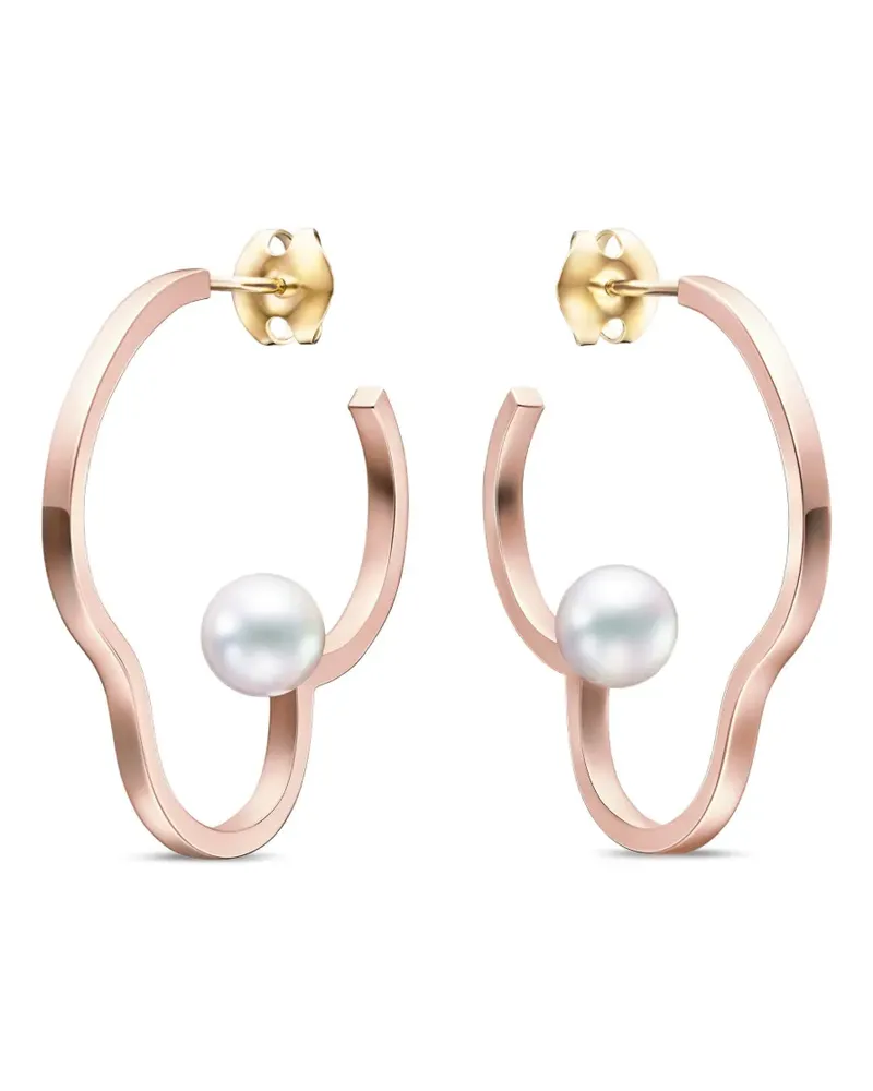 TASAKI 18kt Chants Rotgoldohrringe mit Akoya-Perle - Rosa Rosa