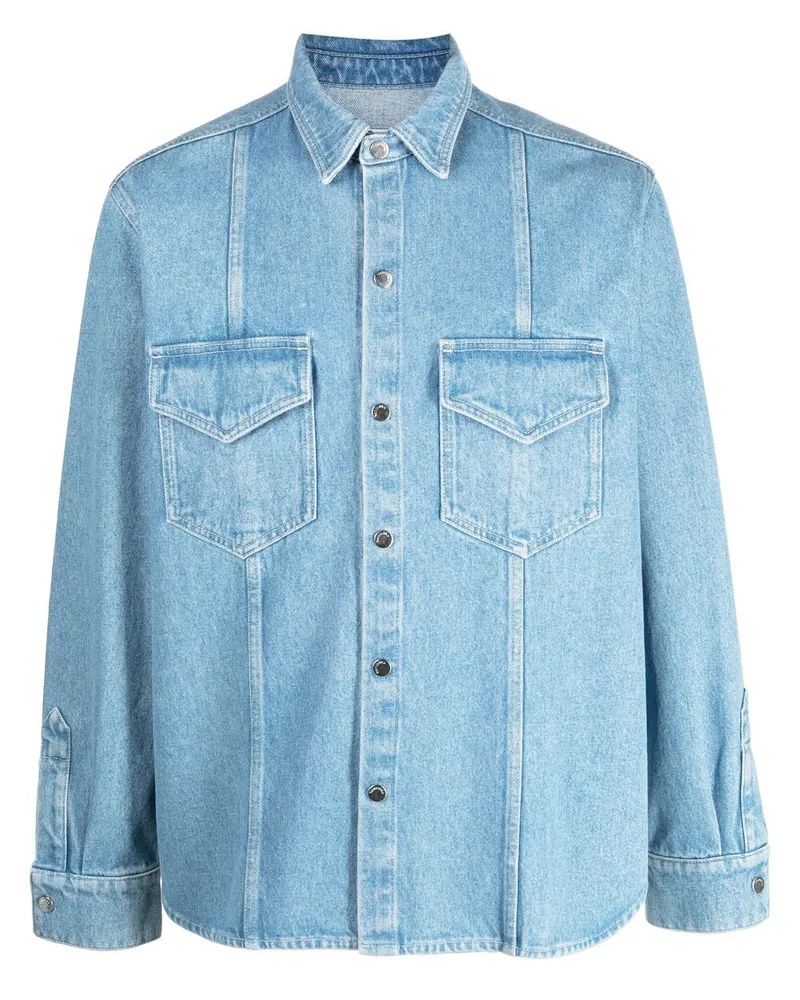 Nanushka Jeanshemd mit Knopfleiste - Blau Blau
