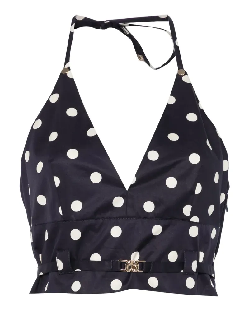 Maje polka-dot halterneck top - Blau Blau