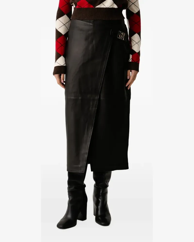 Mos Mosh MMVela leather midi skirt - Schwarz Schwarz