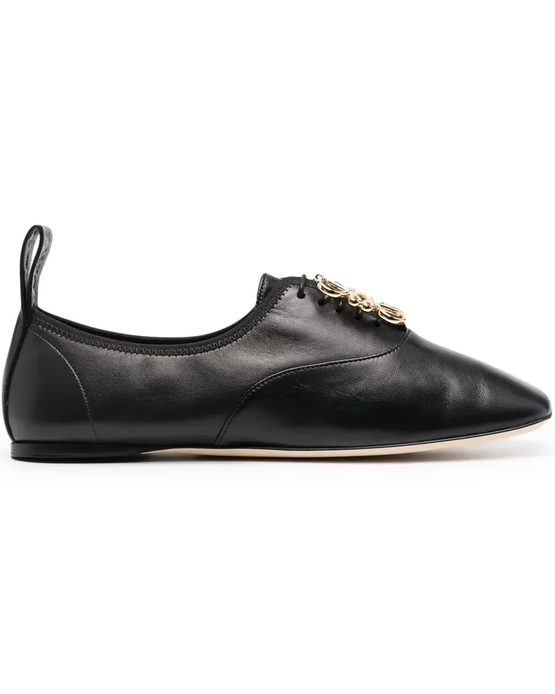Loewe Ballerinas mit Logo-Schild - Schwarz Schwarz