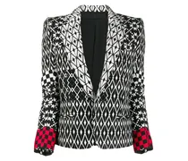 Gemusterter Blazer - Schwarz
