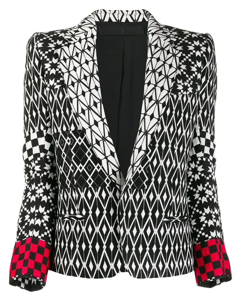 Haider Ackermann Gemusterter Blazer - Schwarz Schwarz